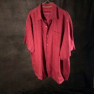 Tommy Bahama Men's Burgundy Button Down Shirt